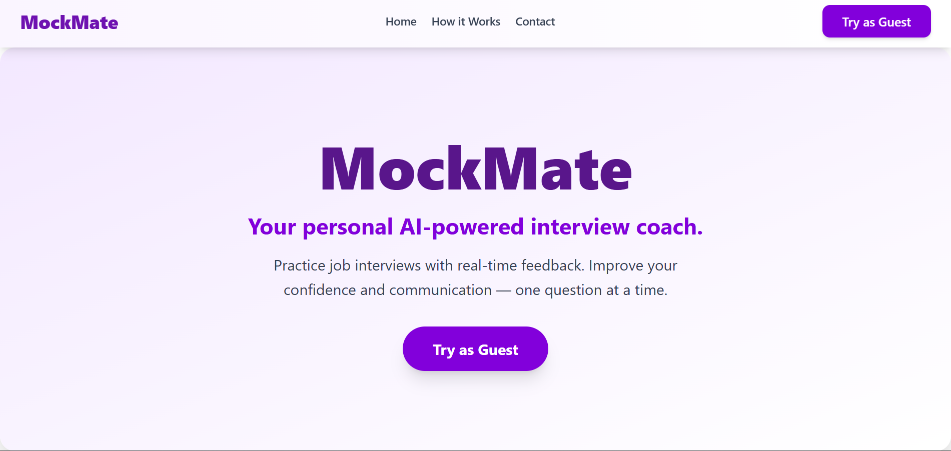 Mockmate – AI Interview Practice